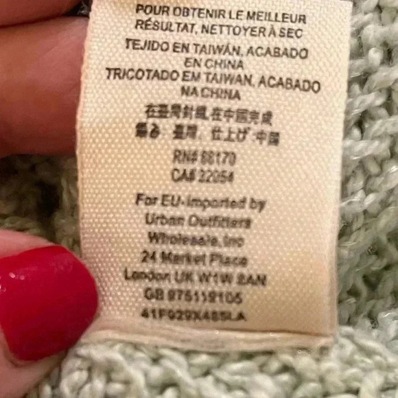 Free People drapey oversized cardigan seafoam green open knit XS - Picture 11 of 12